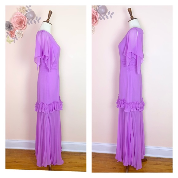 ***SOLD*** New! HALSTON Dramatic Pleated Ruffle Dress Gown - Picture 10 of 11